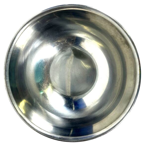 Tole Folk Art Hand Painted Red Strawberry Floral Large Stainless Serving Bowl - Picture 5 of 6